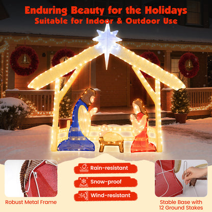 4 Ft Pre-Lit Nativity Scene, Christmas Holy Family Set Christmas at Gallery Canada