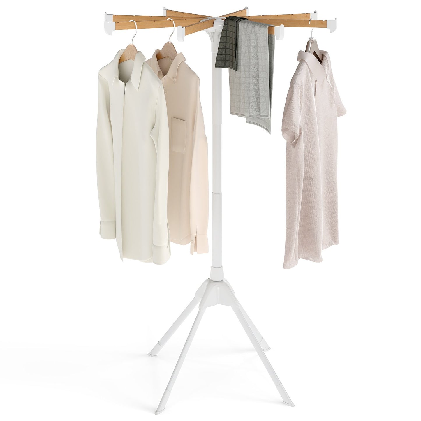 4 Legs Foldable Clothes Drying Rack with 8 Bamboo Hanging Rods and 40 Hanger Slots Drying Racks Options at Gallery Canada