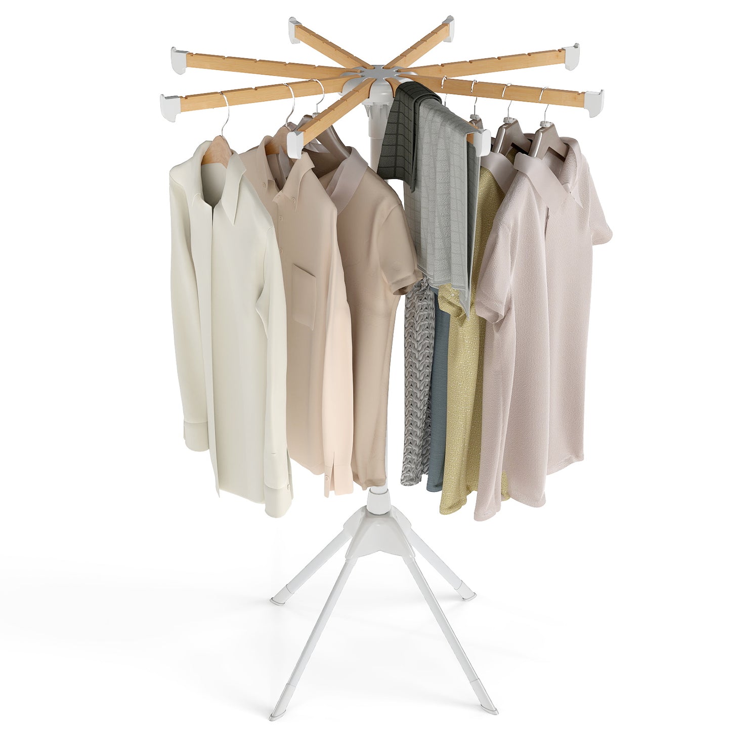 Foldable Clothes Drying Rack, 8 Bamboo Rods, 40 Hanger Slots Drying Racks at Gallery Canada