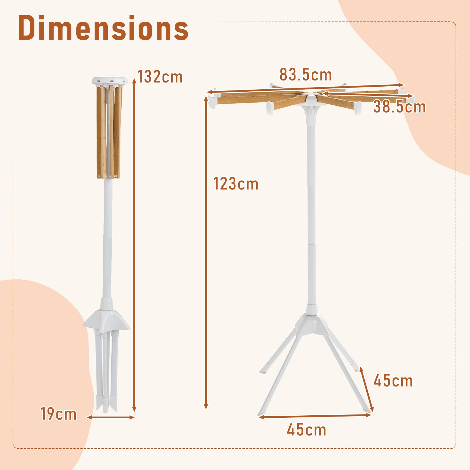 Foldable Clothes Drying Rack, 8 Bamboo Rods, 40 Hanger Slots Drying Racks at Gallery Canada