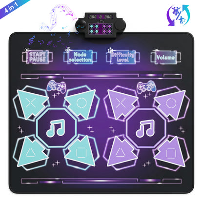 Tapis de danse électronique pour enfants, 4 modes, 8 niveaux, 8 chansons