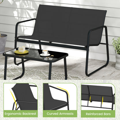 4 PCS Patio Furniture Set Outdoor Rocker Chair Conversation Set, Black Patio Conversation Sets at Gallery Canada