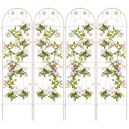 4 Pack 71 x 20 Inches Metal Garden Trellis, White Decorative Fencing & Flooring at Gallery Canada