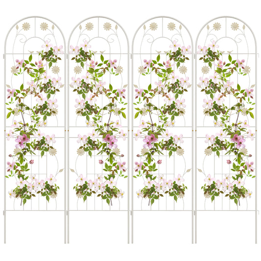 4 Pack 71 x 20 Inches Metal Garden Trellis, White Decorative Fencing & Flooring White at Gallery Canada