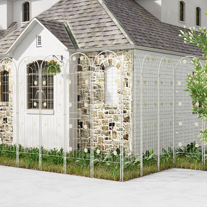 4 Pack 71 x 20 Inches Metal Garden Trellis, White Decorative Fencing & Flooring at Gallery Canada