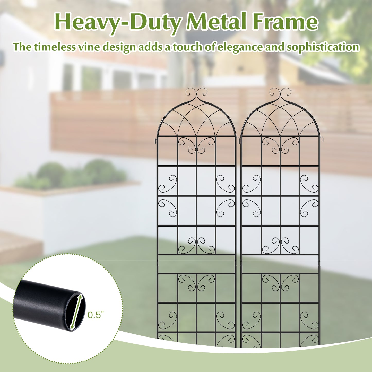 4 Pack 86" x 20" Metal Garden Trellis For Climbing Plants Plant Supports at Gallery Canada