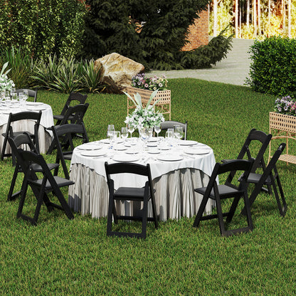 4 Pack Resin Folding Chairs with Padded Seat, Black Dining Chairs at Gallery Canada
