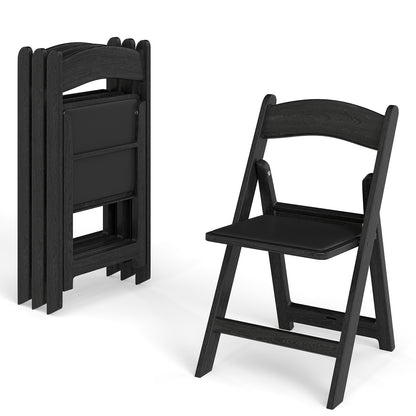 4 Pack Resin Folding Chairs with Padded Seat, Black Dining Chairs at Gallery Canada