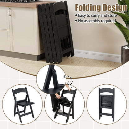 4 Pack Resin Folding Chairs with Padded Seat, Black Dining Chairs at Gallery Canada