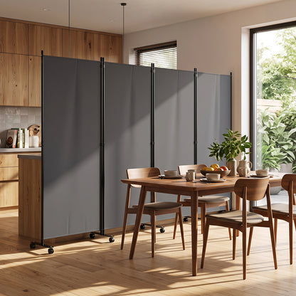 4 Panel Folding Privacy Screen With Wheels