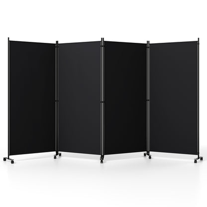4 Panel Folding Privacy Screen Divider, Black
