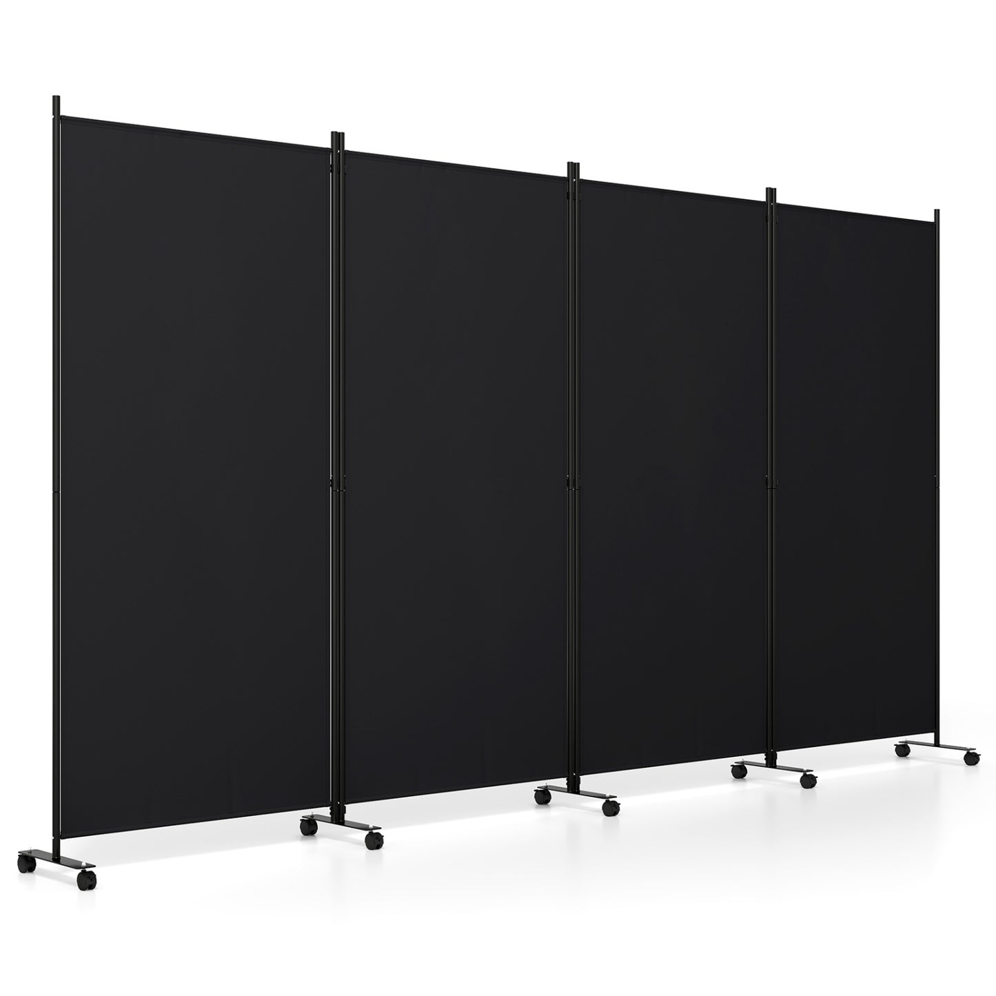 4 Panel Folding Privacy Screen Divider, Black