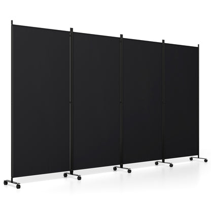 4 Panel Folding Privacy Screen Divider, Black