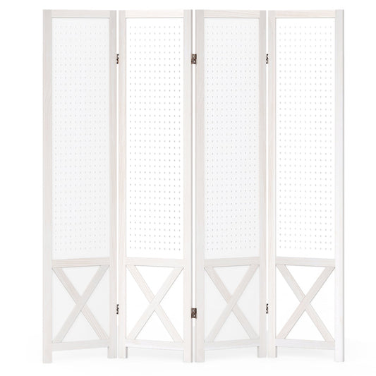 4-Panel Pegboard Room Divider, 67 Inches Tall, Foldable Privacy Screen Room Dividers Options at Gallery Canada