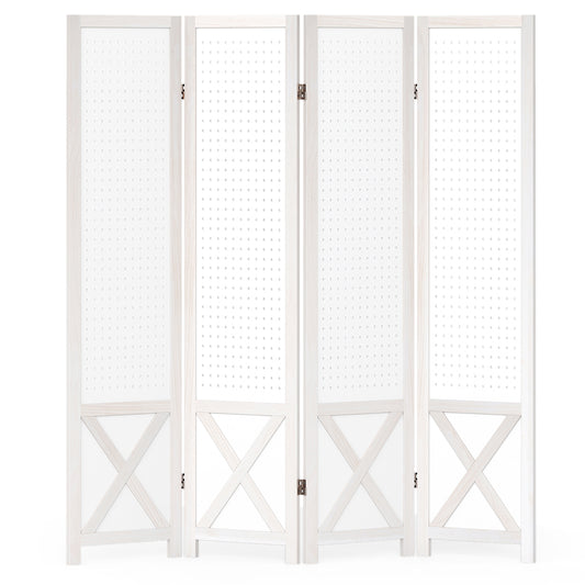 4-Panel Pegboard Room Divider, 67 Inches Tall, Foldable Privacy Screen Room Dividers Options at Gallery Canada