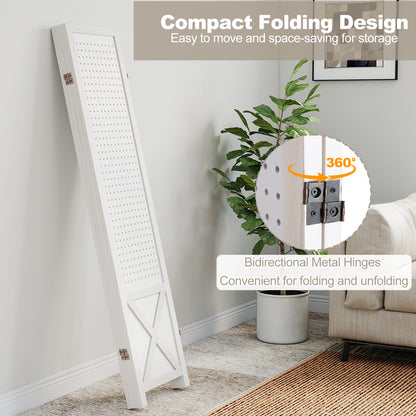 4-Panel Pegboard Room Divider, 67 Inches Tall, Foldable Privacy Screen Room Dividers at Gallery Canada
