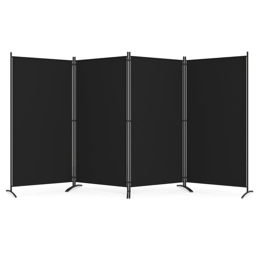 4 Panel Room Divider, 6 FT Tall Folding Privacy Screen, Black Room Dividers Black at Gallery Canada