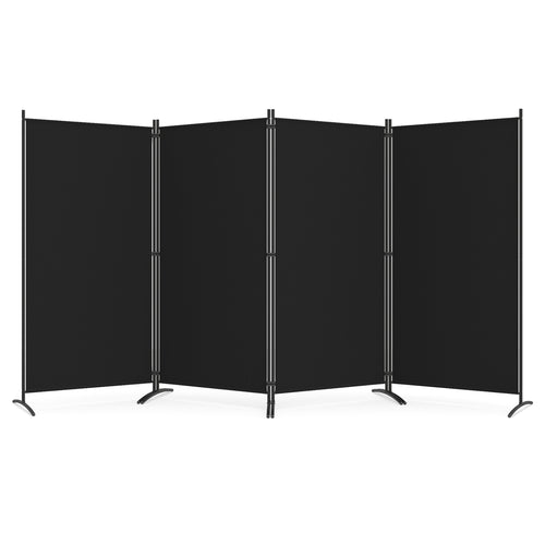 4 Panel Room Divider, 6 FT Tall Folding Privacy Screen, Black