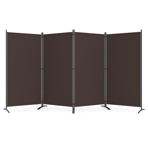 4 Panel Room Divider 6 FT Tall Folding Privacy Screen, Brown