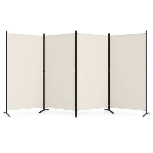 4 Panel Room Divider 6 FT Tall Folding Privacy Screen, White Room Dividers White at Gallery Canada