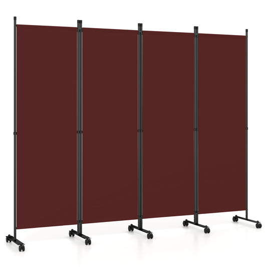 4-Panel Room Divider, Lockable Wheels, Coffee Room Dividers Coffee at Gallery Canada