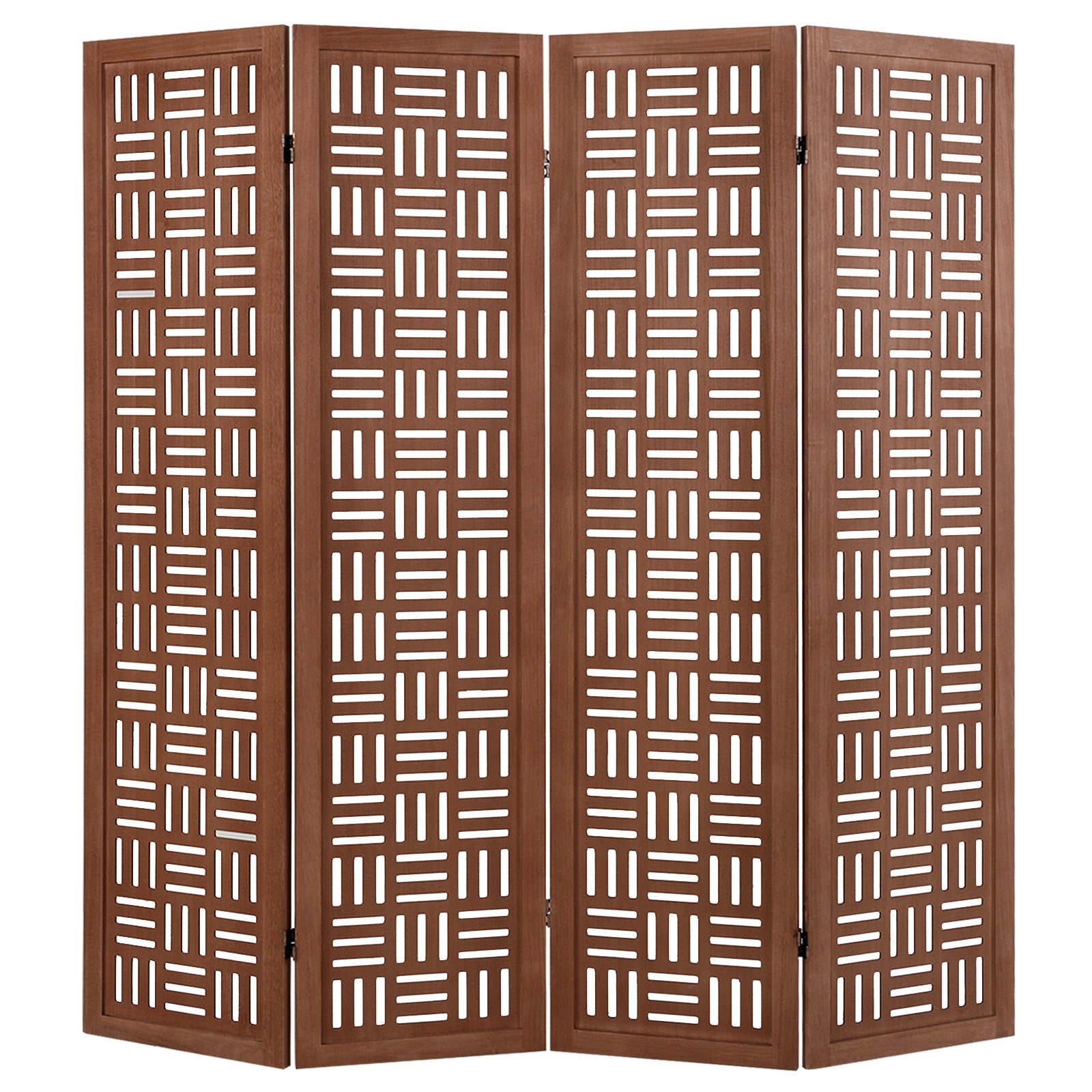 4-Panel Solid Wood Room Divider, Walnut Room Dividers Walnut at Gallery Canada