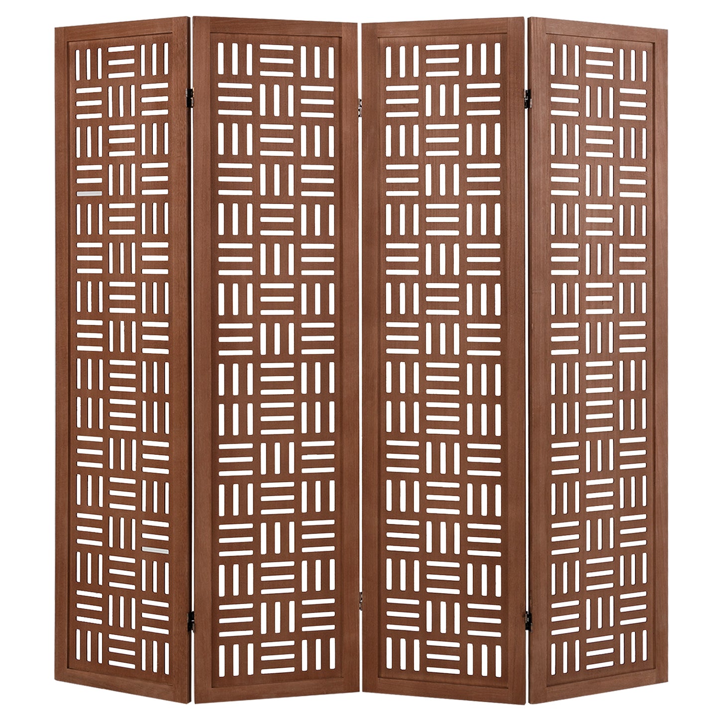 4-Panel Solid Wood Room Divider, Walnut Room Dividers Walnut at Gallery Canada