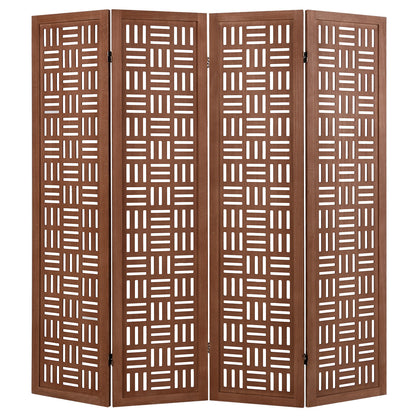 4-Panel Solid Wood Room Divider, Walnut Room Dividers Walnut at Gallery Canada