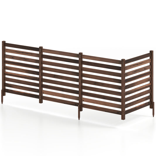 4-Panel Wooden Outdoor Privacy Fence, Brown Outdoor Privacy Screens Brown at Gallery Canada