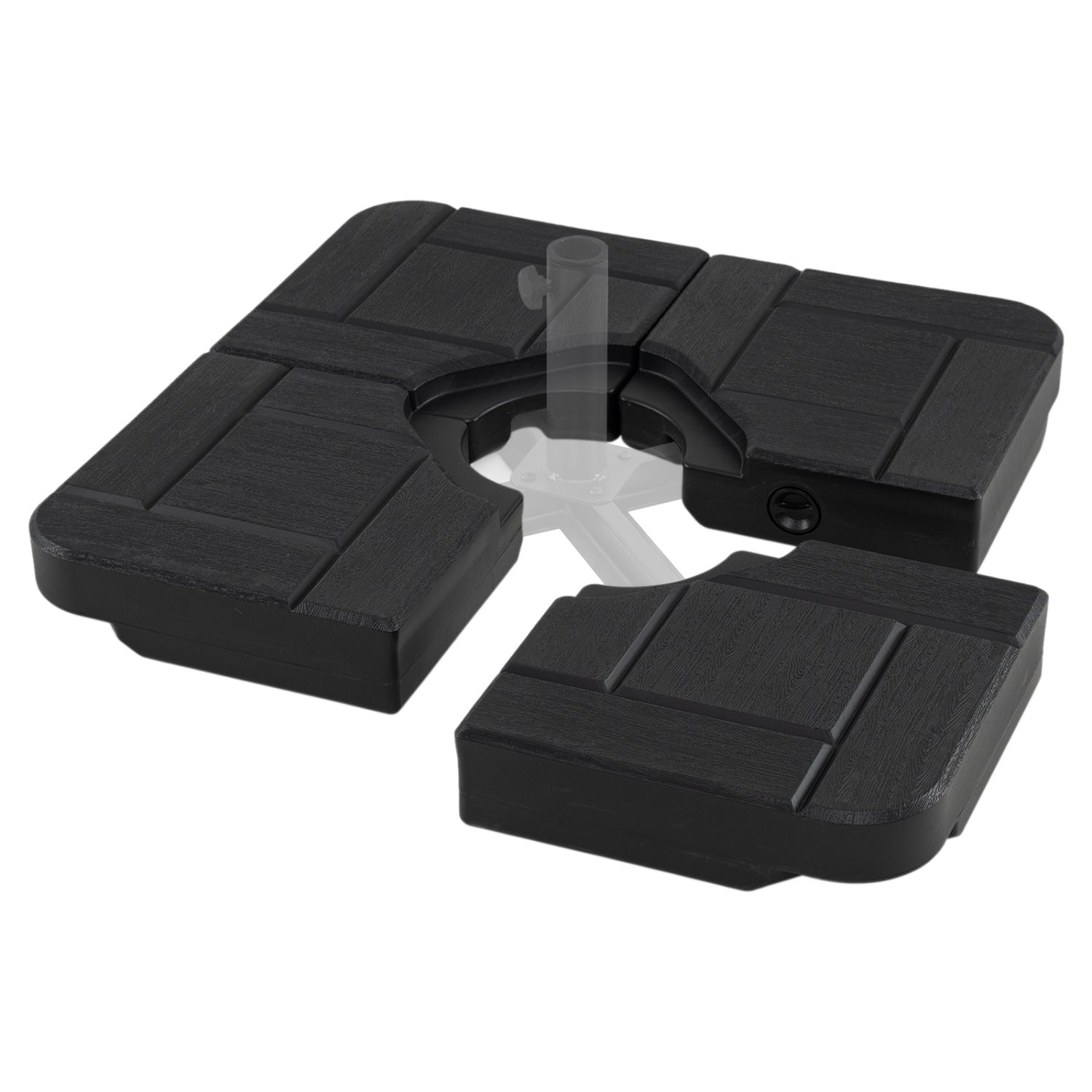 4-Piece 188 LBS Cantilever Offset Patio Umbrella Base, Black Outdoor Umbrella Bases Black at Gallery Canada