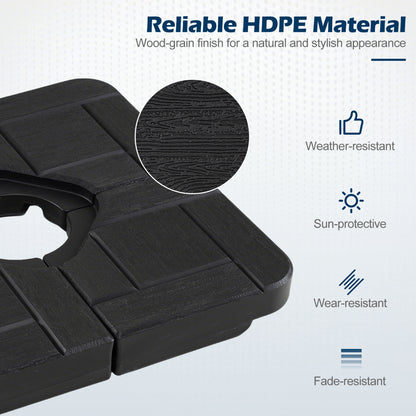4-Piece 188 LBS Cantilever Offset Patio Umbrella Base, Black Outdoor Umbrella Bases at Gallery Canada
