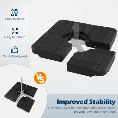 4-Piece 188 LBS Cantilever Offset Patio Umbrella Base, Black Outdoor Umbrella Bases at Gallery Canada