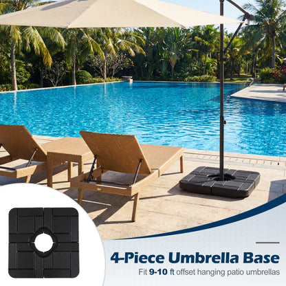 4-Piece 188 LBS Cantilever Offset Patio Umbrella Base, Black Outdoor Umbrella Bases at Gallery Canada