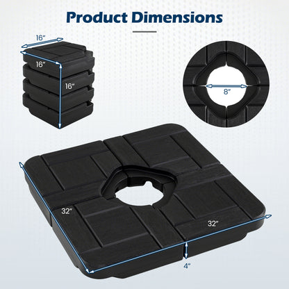 4-Piece 188 LBS Cantilever Offset Patio Umbrella Base, Black Outdoor Umbrella Bases at Gallery Canada