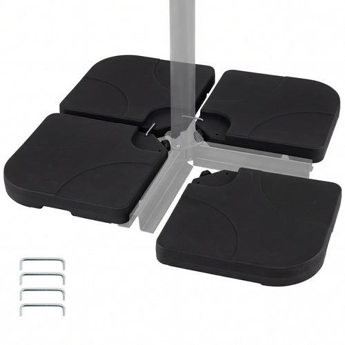 4-Piece Cantilever Offset Base 164 LBS Heavy-Duty Square with U-Locking Pins, Black