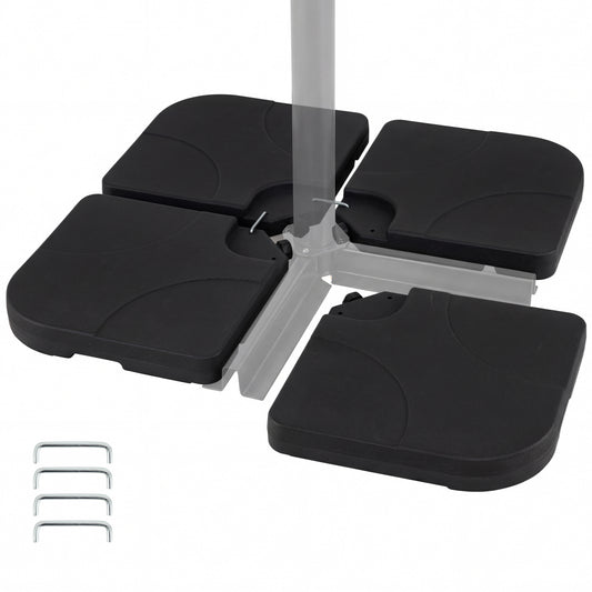 4-Piece Cantilever Offset Base 164 LBS Heavy-Duty Square with U-Locking Pins, Black Outdoor Umbrella Bases Black at Gallery Canada