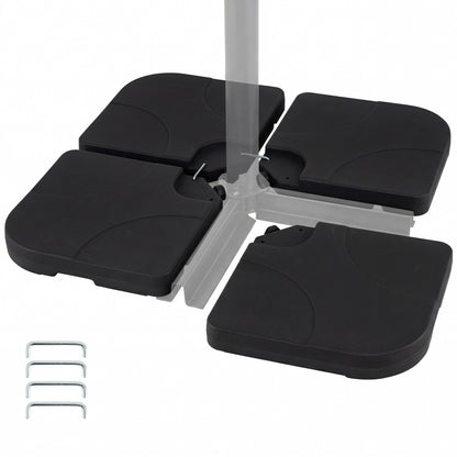 4-Piece Cantilever Offset Base 164 LBS Heavy-Duty Square with U-Locking Pins, Black Outdoor Umbrella Bases at Gallery Canada