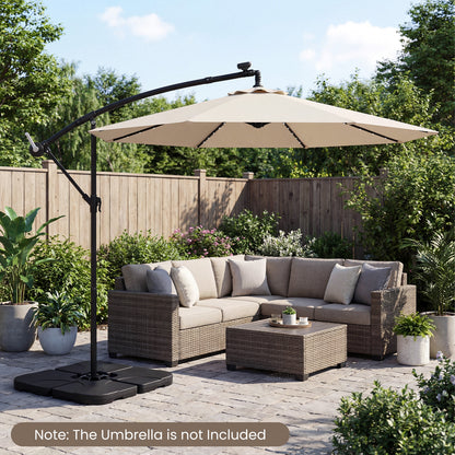 4-Piece Cantilever Offset Base 164 LBS Heavy-Duty Square with U-Locking Pins, Black Outdoor Umbrella Bases at Gallery Canada