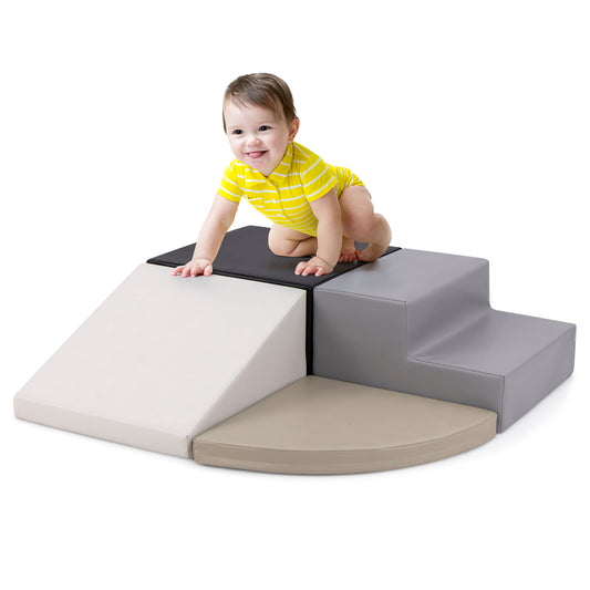 4-Piece Climb And Crawl Foam Block Play Set, Black Baby Gyms & Playmats Black at Gallery Canada