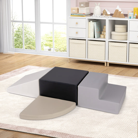 4-Piece Climb And Crawl Foam Block Play Set, Black Baby Gyms & Playmats Black at Gallery Canada