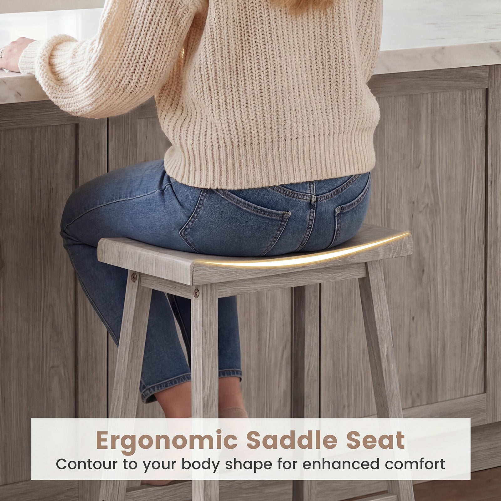 4-Piece Counter Height Dining Table Set, Solid Rubber Wood, Gray Dining Room Sets at Gallery Canada