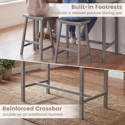 4-Piece Counter Height Dining Table Set, Solid Rubber Wood, Gray Dining Room Sets at Gallery Canada