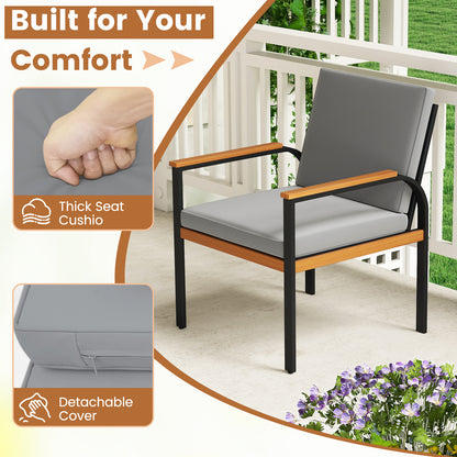 4 Piece Patio Furniture Set with Coffee Table and Loveseat with Removable Cushions, Gray Patio Conversation Sets at Gallery Canada