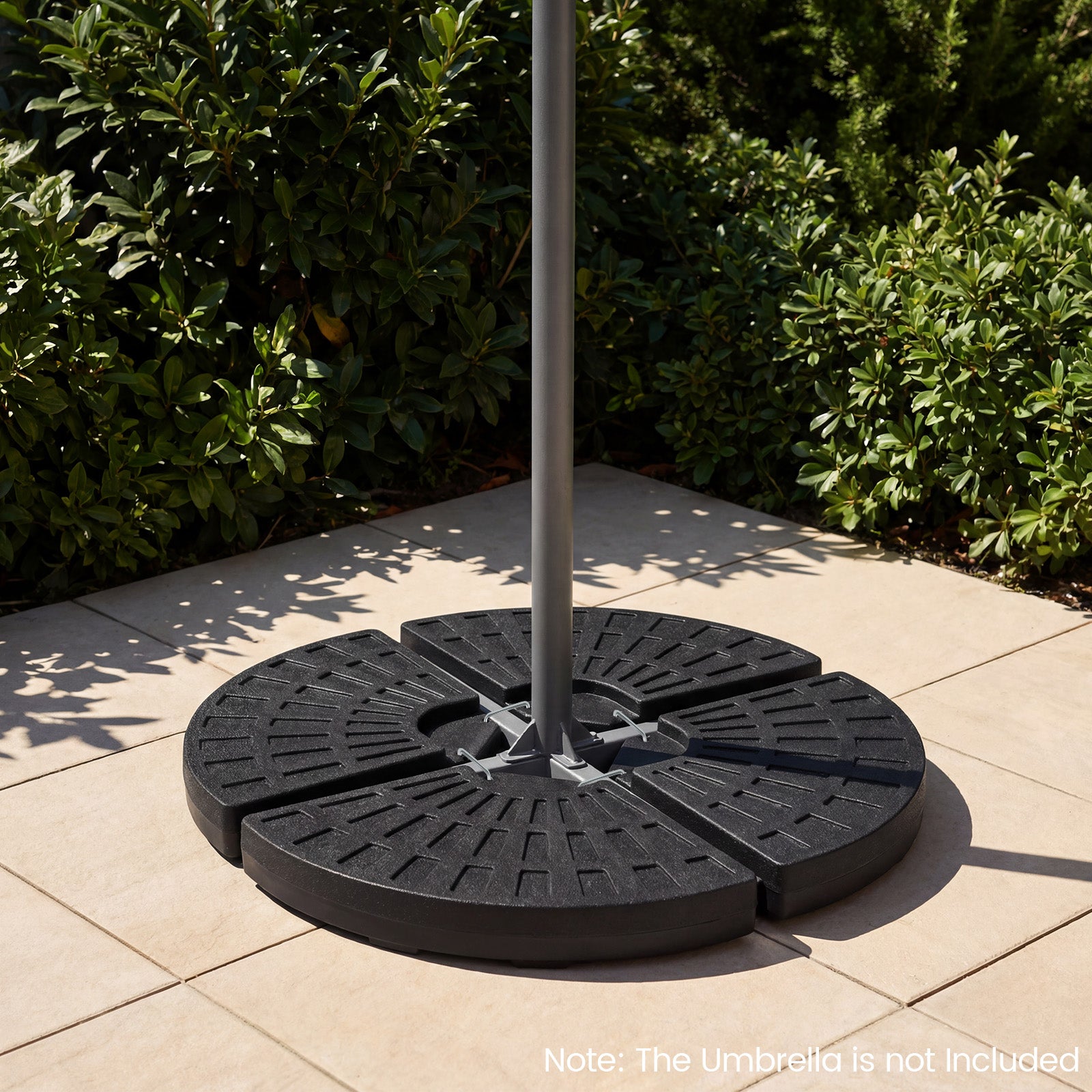 4-Piece Patio Market Umbrella Base 140 LBS Heavy-Duty with U-Locking Pins, Black Outdoor Umbrella Bases at Gallery Canada