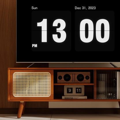 3 Piece Rattan and Wood Living Room Set with Side Table Coffee Table and TV Stand Living Room at Gallery Canada