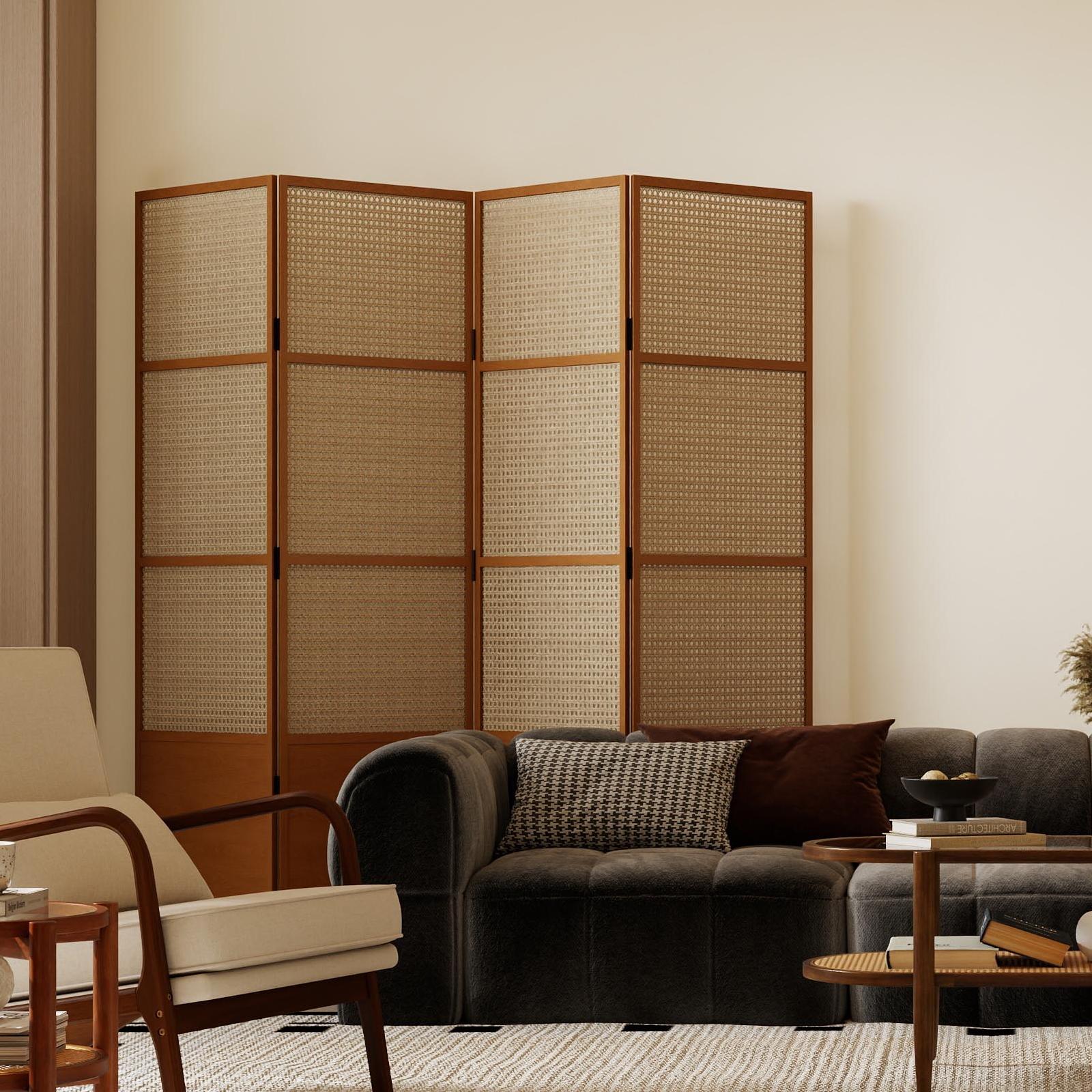 3 Piece Rattan and Wood Living Room Set with Side Table Coffee Table and TV Stand Living Room at Gallery Canada