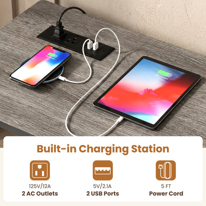 4-Piece Counter Height Bar Table With Power Outlet, 3 Padded Stools, Gray Dining Room Sets at Gallery Canada