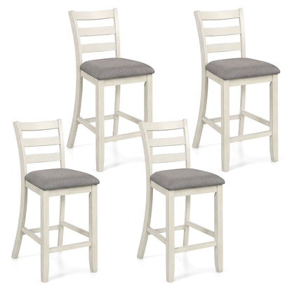4 Counter Height Chairs, Fabric Seat, Rubber Wood Legs, Beige Bar Stools Beige at Gallery Canada