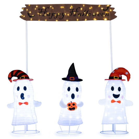 4 Pieces Halloween Decoration Pop up Ghosts with Gate and LED Lights Halloween Options at Gallery Canada