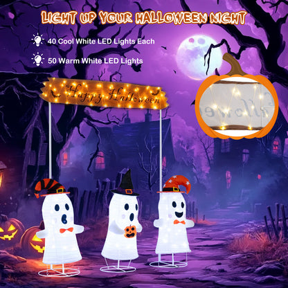 4 Pieces Halloween Decoration Pop up Ghosts with Gate and LED Lights Halloween at Gallery Canada